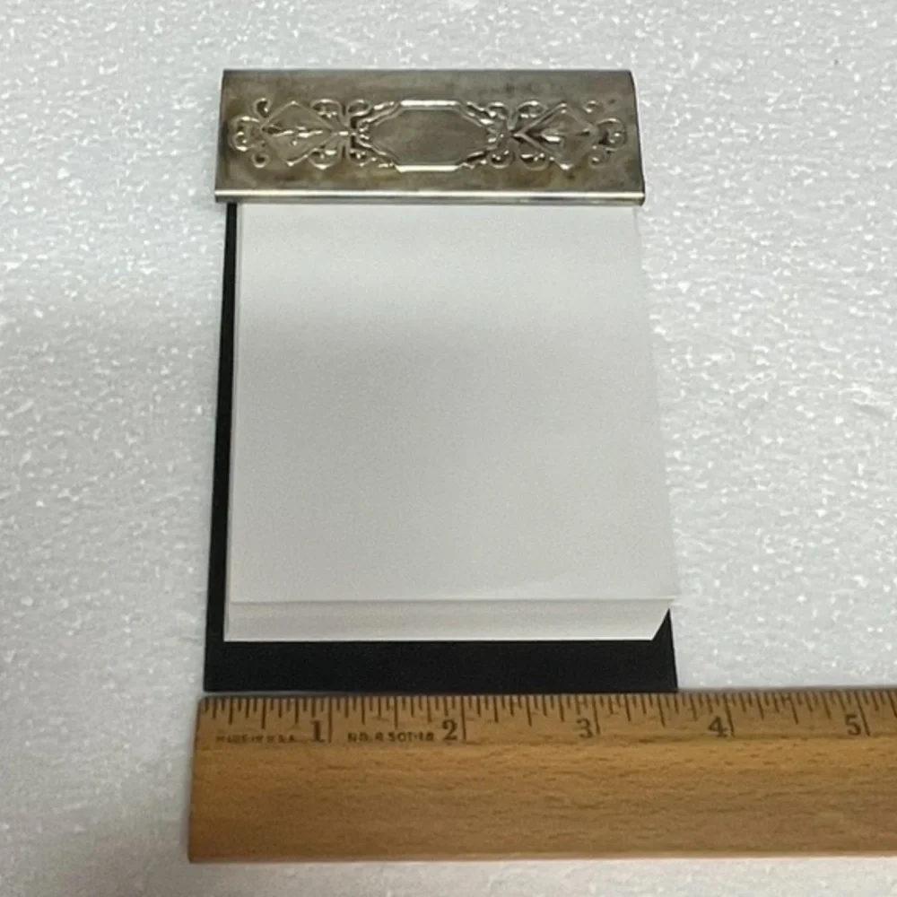 EUC Small Stylish Sterling Silver Writing Pad. Original paper included